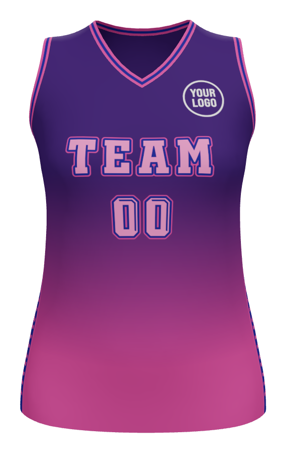 Womens Halfcourt V-Neck Basketball Jersey, design 02